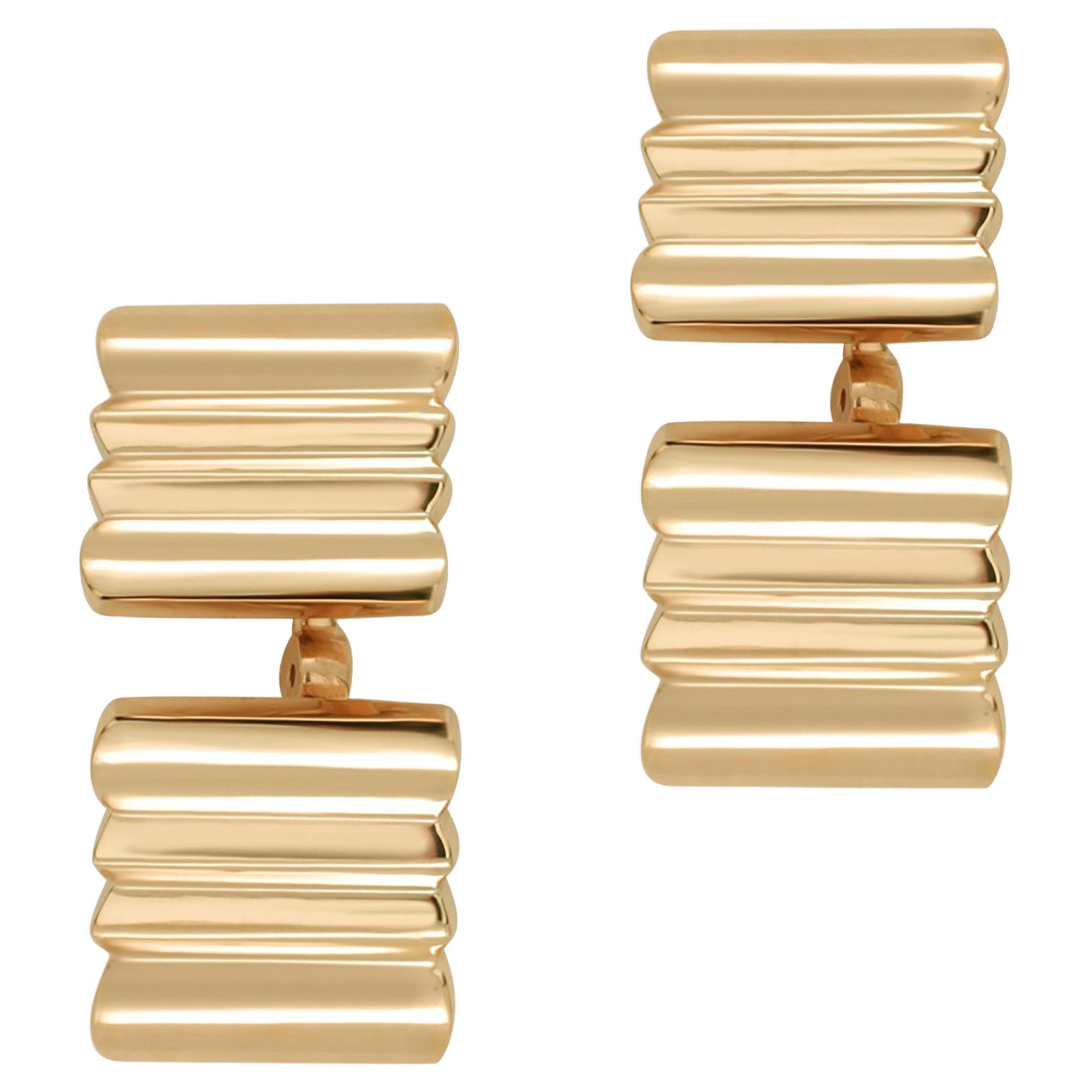 Vintage Cartier Double Sided Yellow Gold Cufflinks