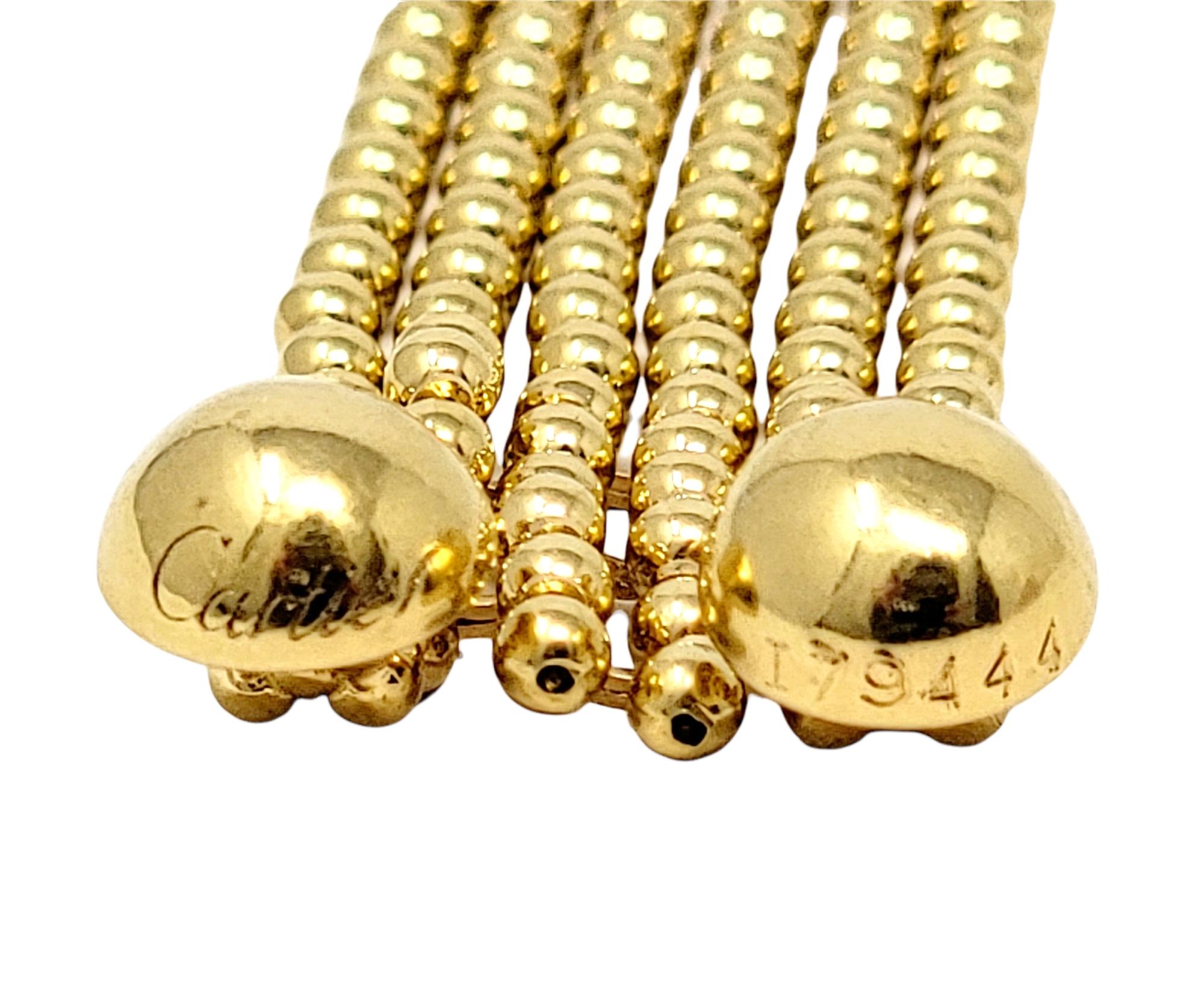 Vintage Cartier Draperie 18 Karat Yellow Gold Six Strand Necklace Button Closure In Good Condition In Scottsdale, AZ