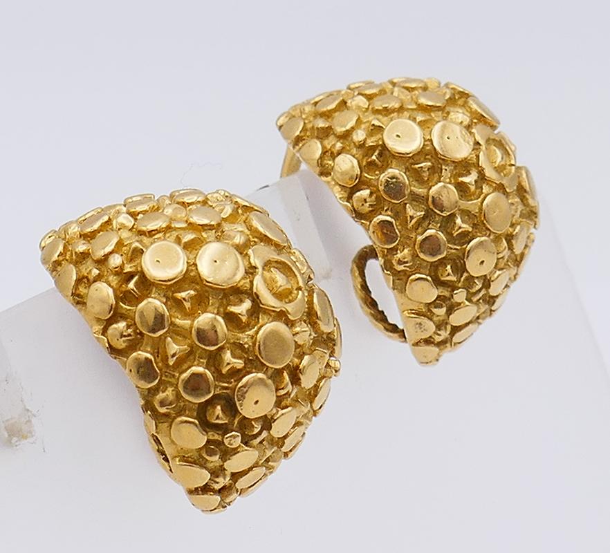 Vintage Cartier Ohrringe 18k Gold Clip-On Estate Jewelry im Angebot 3