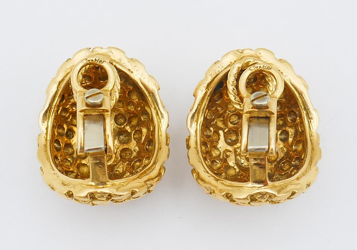 Vintage Cartier Ohrringe 18k Gold Clip-On Estate Jewelry im Angebot 4