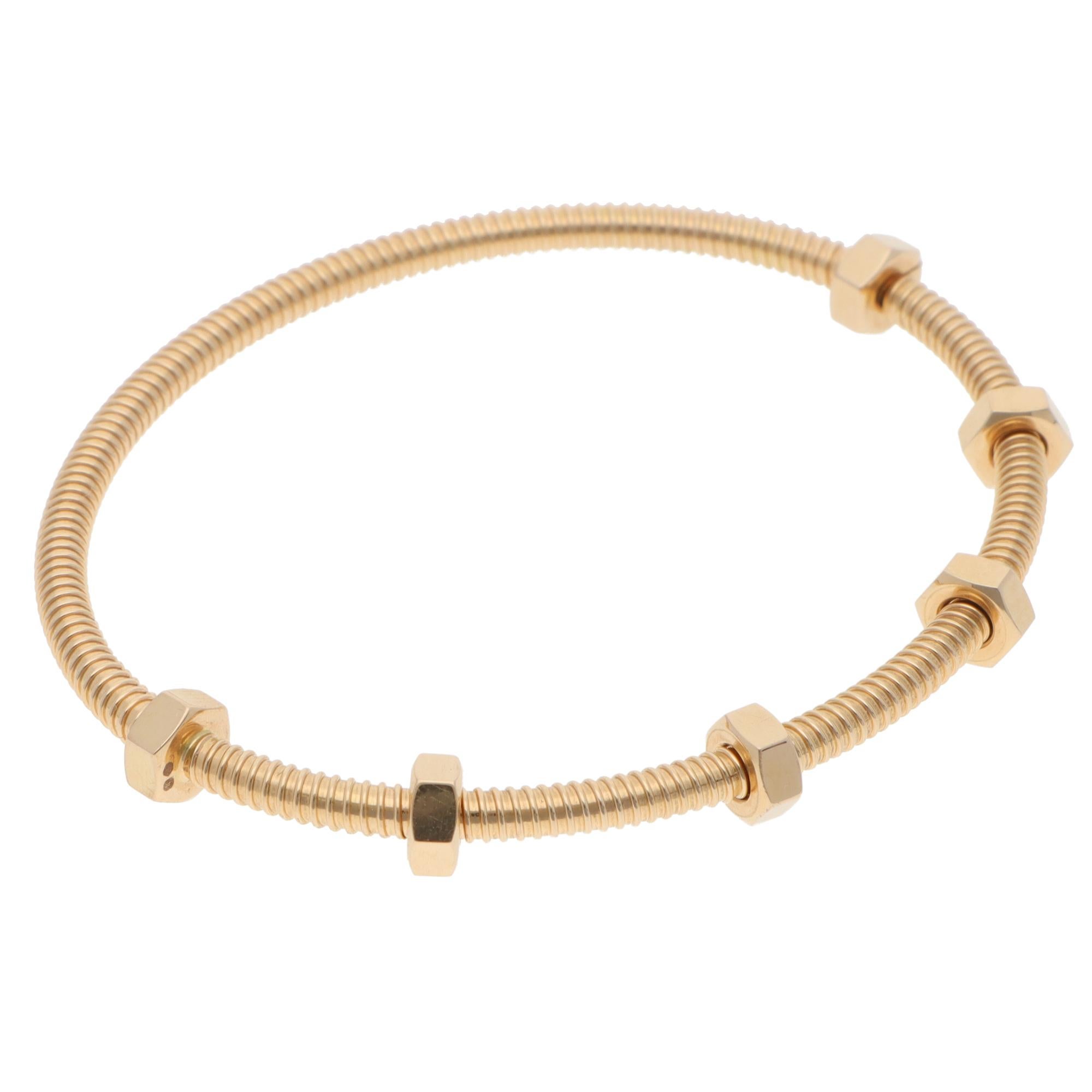 Modern Vintage Cartier Ecrou de Cartier Bracelet in Yellow Gold