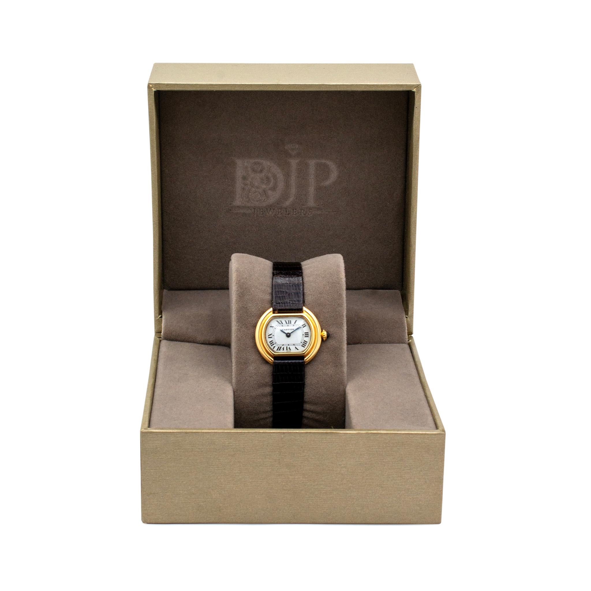 Vintage Cartier Ellipse 6708 26MM Manual Winding 18K Yellow Gold Ladies Watch 5