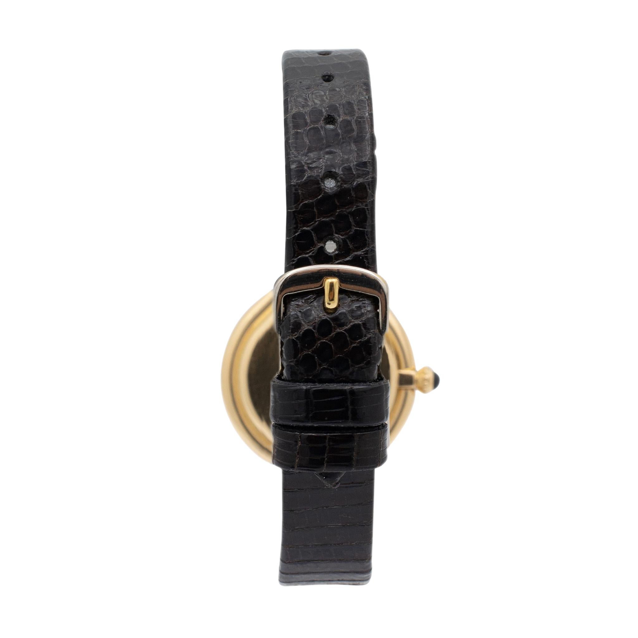 Vintage Cartier Ellipse 6708 26MM Manual Winding 18K Yellow Gold Ladies Watch In Excellent Condition In Houston, TX