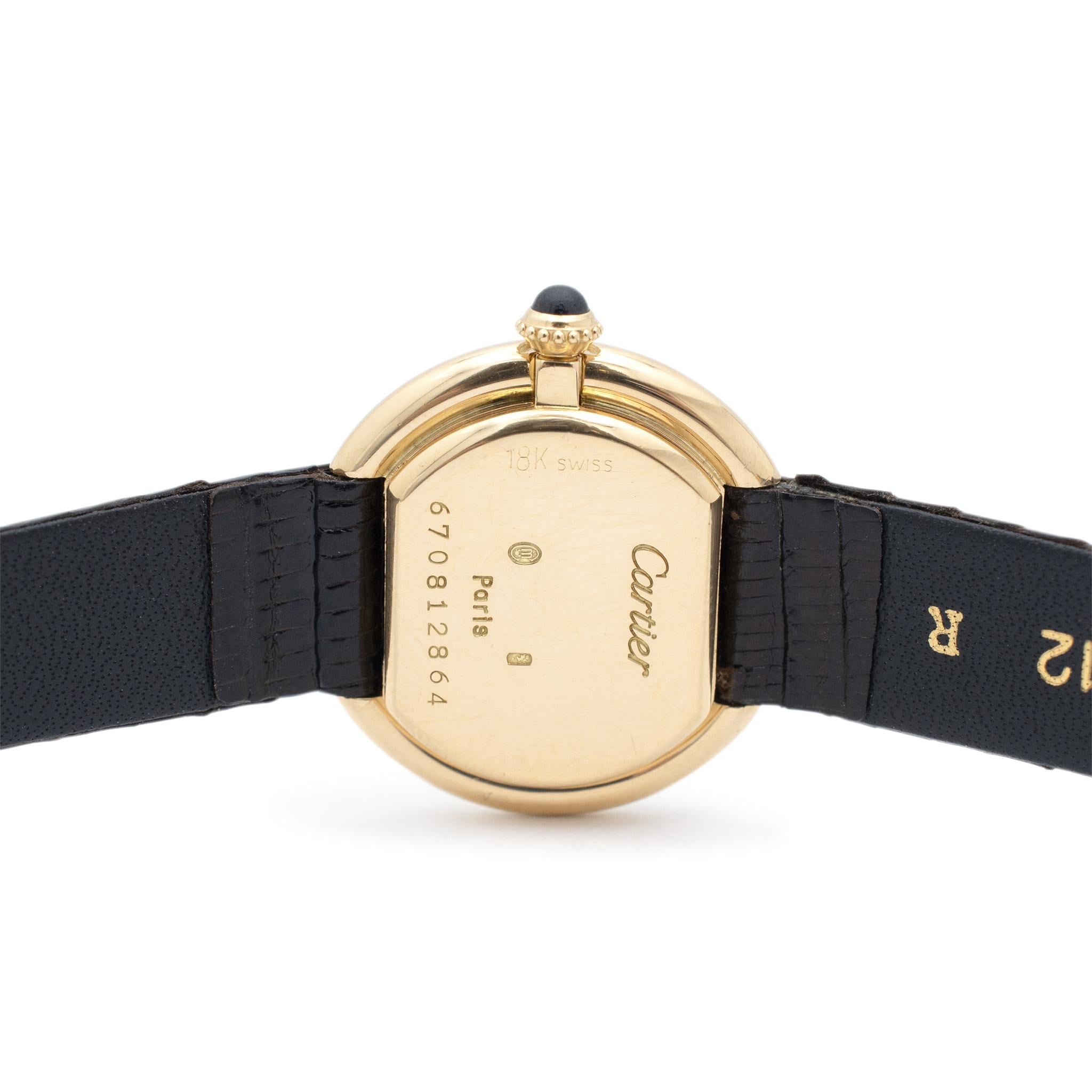 Women's Vintage Cartier Ellipse 6708 26MM Manual Winding 18K Yellow Gold Ladies Watch