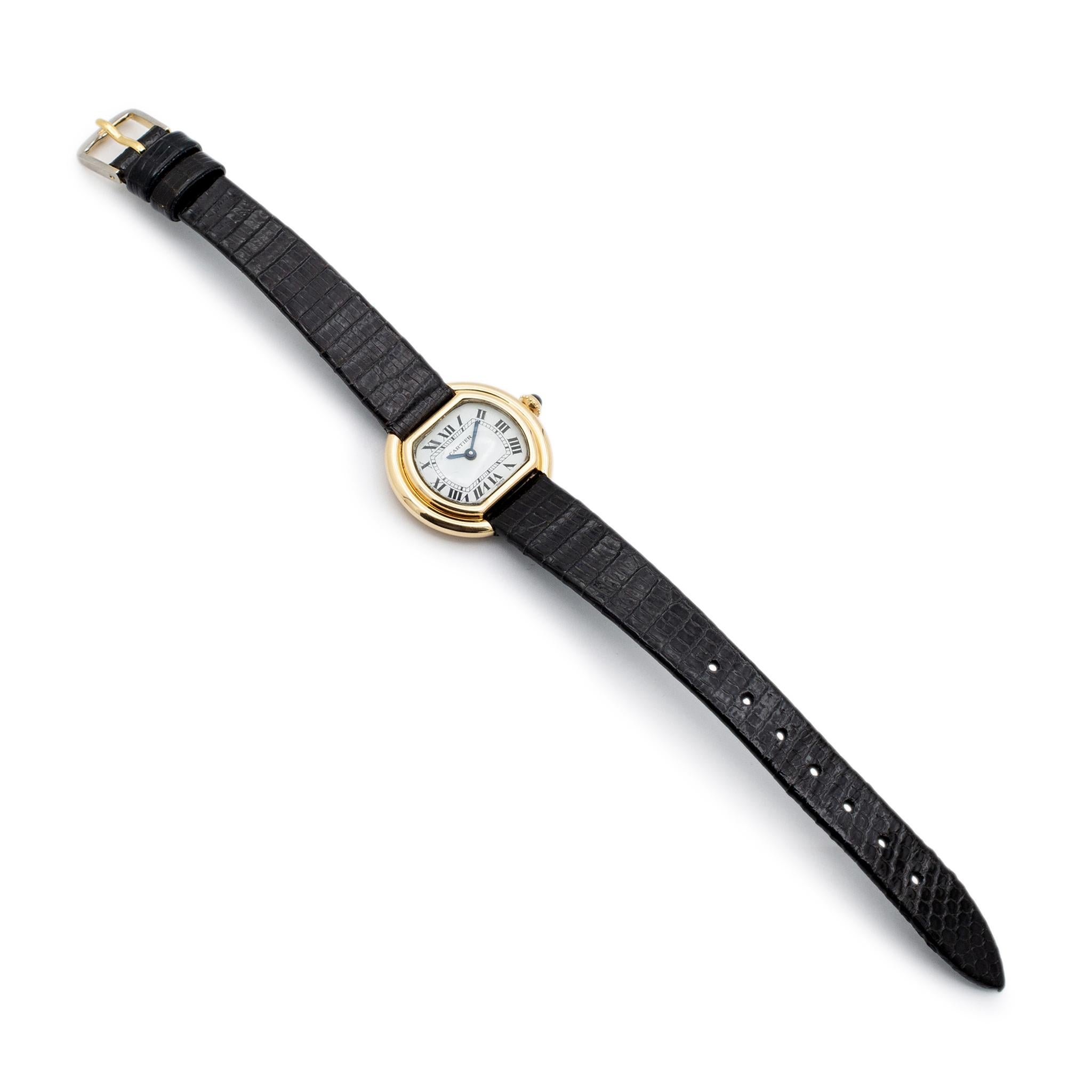Vintage Cartier Ellipse 6708 26MM Manual Winding 18K Yellow Gold Ladies Watch 1