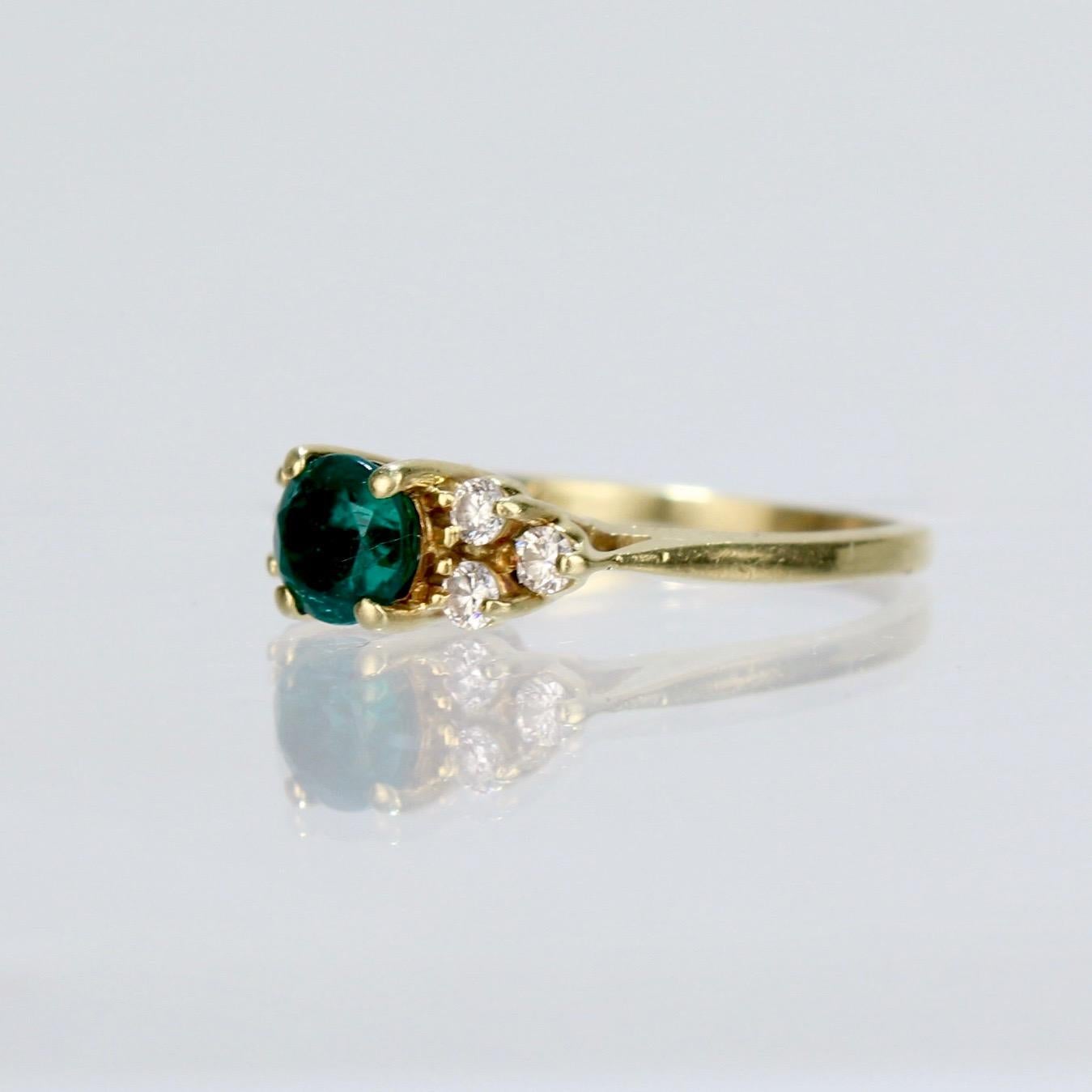 Vintage Cardow Emerald, Diamond, and 18 Karat Gold Cocktail Ring at ...