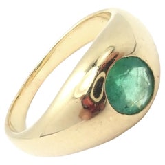 Vintage Cartier Emerald Yellow Gold Band Ring