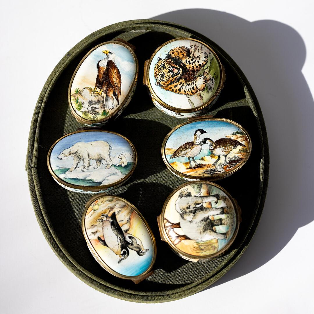 Vintage Cartier Enamel Boxes Limited Edition Bilston & Battersea World Wildlife For Sale 13