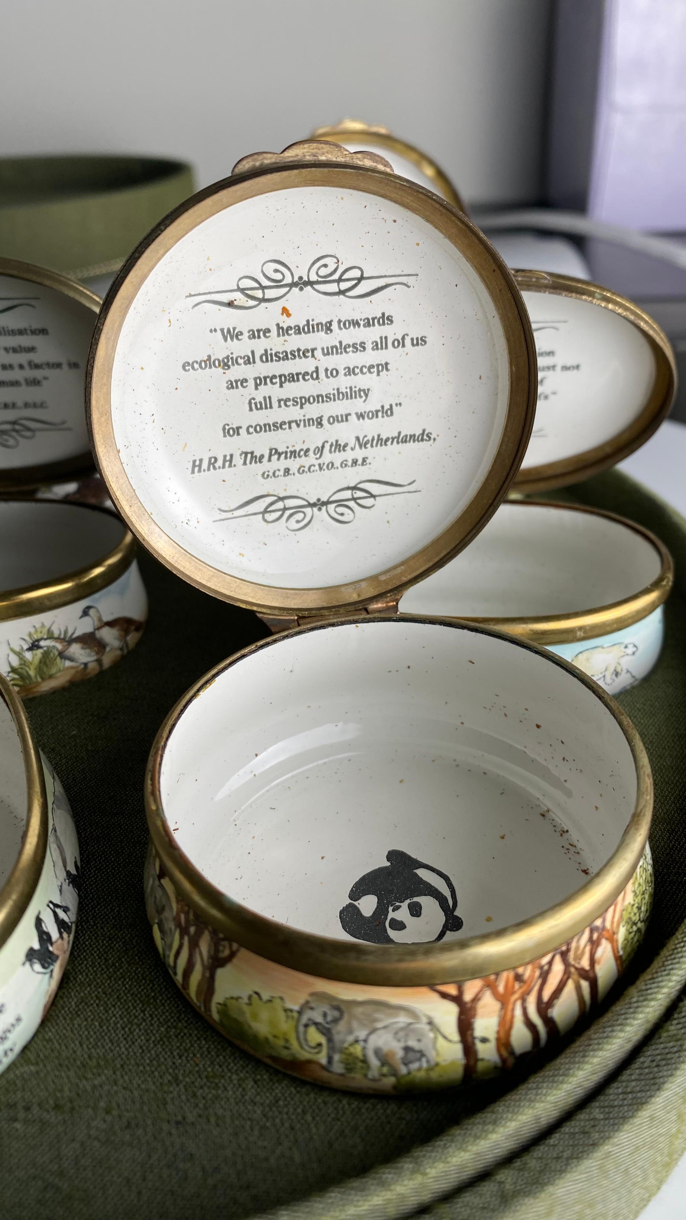 Vintage Cartier Enamel Boxes Limited Edition Bilston & Battersea World Wildlife For Sale 14