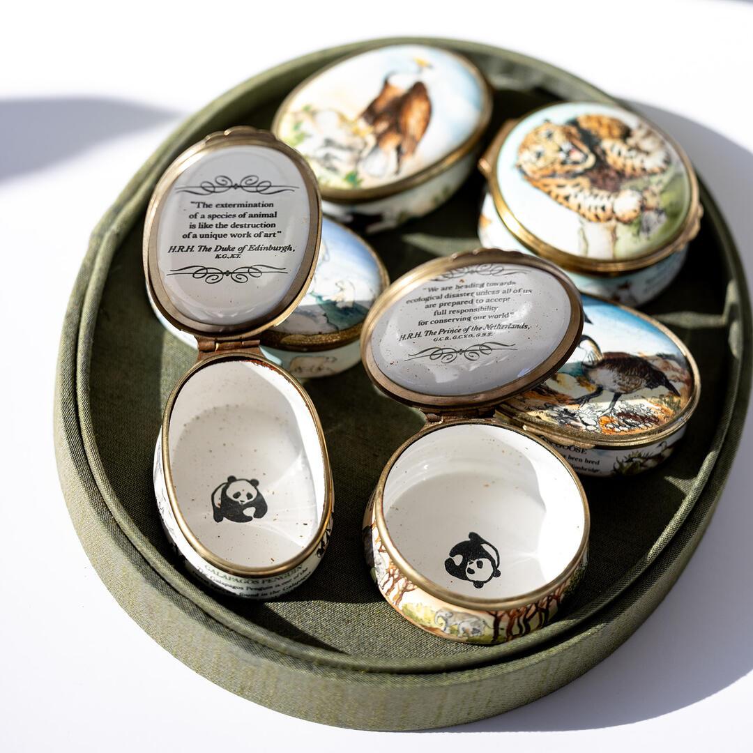Vintage Cartier Enamel Boxes Limited Edition Bilston & Battersea World Wildlife For Sale 2