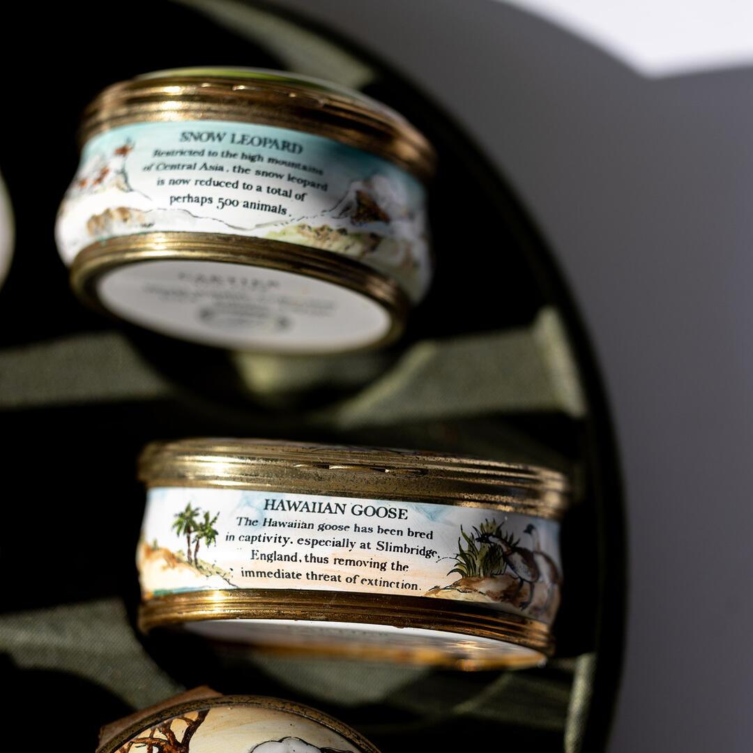 Vintage Cartier Enamel Boxes Limited Edition Bilston & Battersea World Wildlife For Sale 4