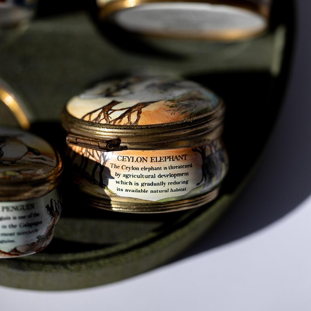 Vintage Cartier Enamel Boxes Limited Edition Bilston & Battersea World Wildlife For Sale 6