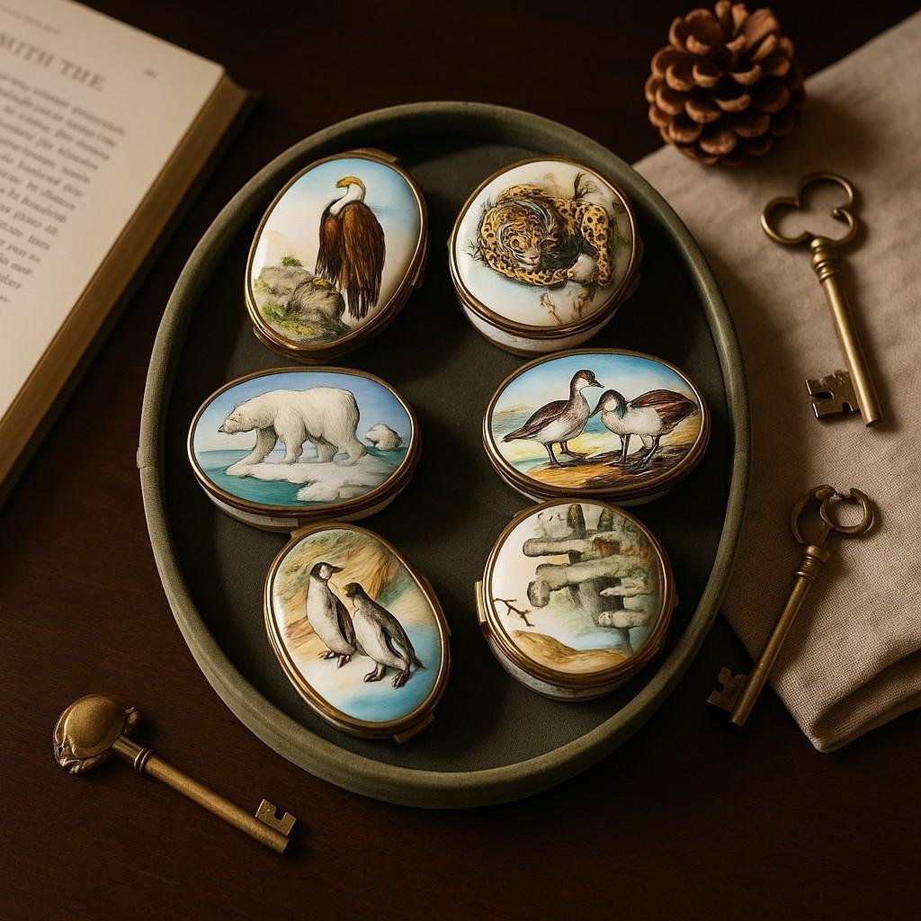 Vintage Cartier Enamel Boxes Limited Edition Bilston & Battersea World Wildlife For Sale 3