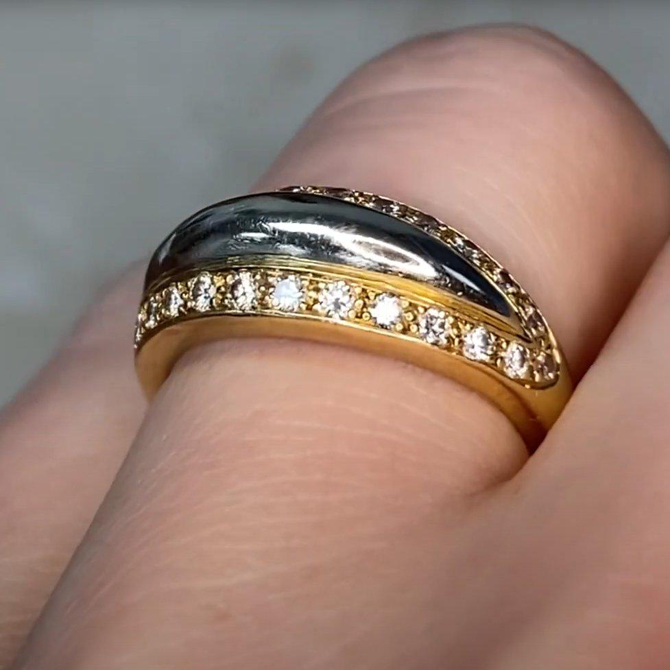 Round Cut Vintage Cartier Engagement Ring, 18k White Gold For Sale