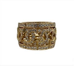 Breiter 18 Karat Gold Ring von Cartier Entrelaces mit Diamanten