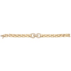 Vintage Cartier Etrier Diamond Bracelet in Yellow Gold