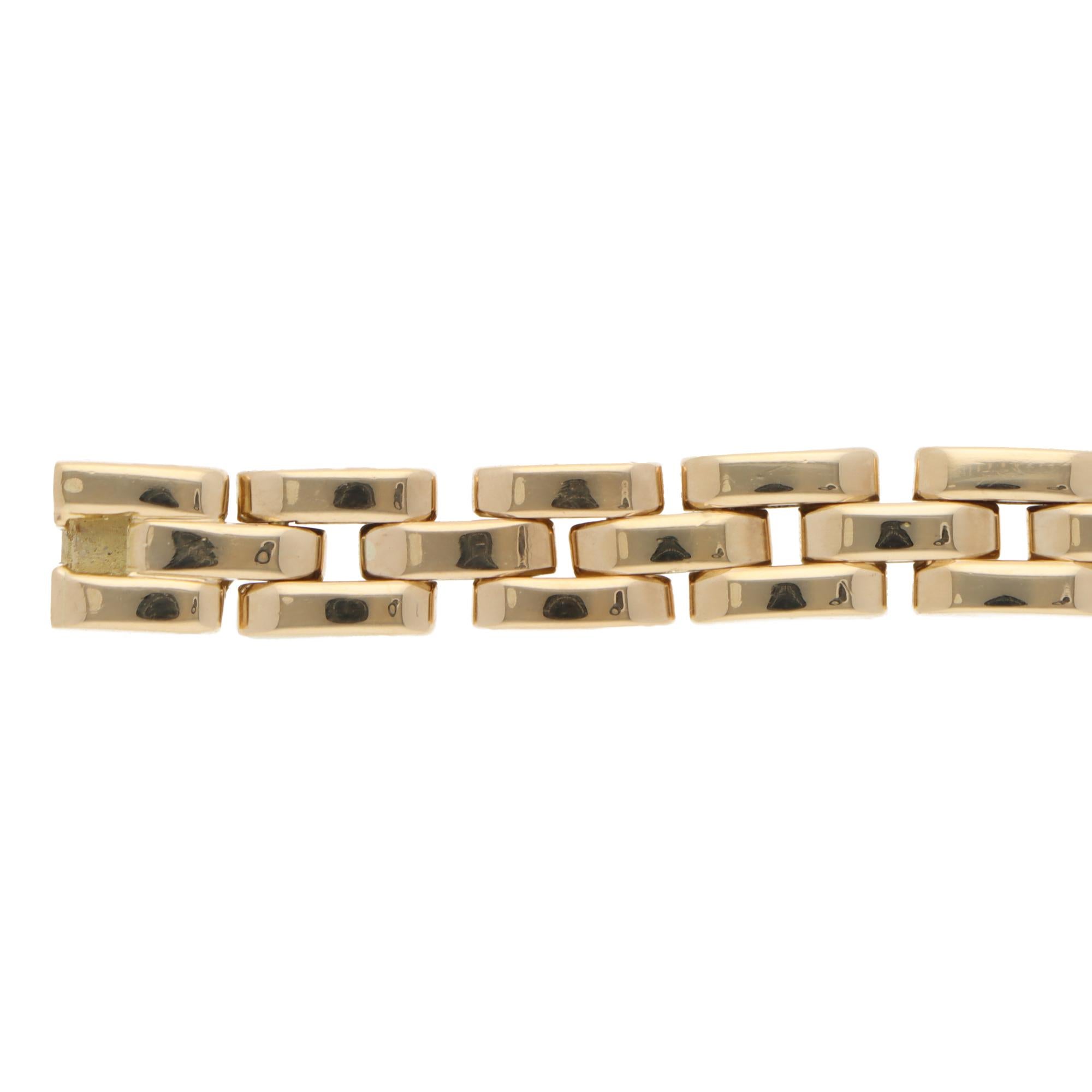 Vintage Cartier Etrier Diamond Bracelet in Yellow Gold In Excellent Condition In London, GB