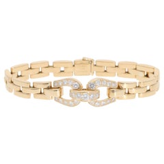 Vintage Cartier Etrier Diamond Bracelet in Yellow Gold