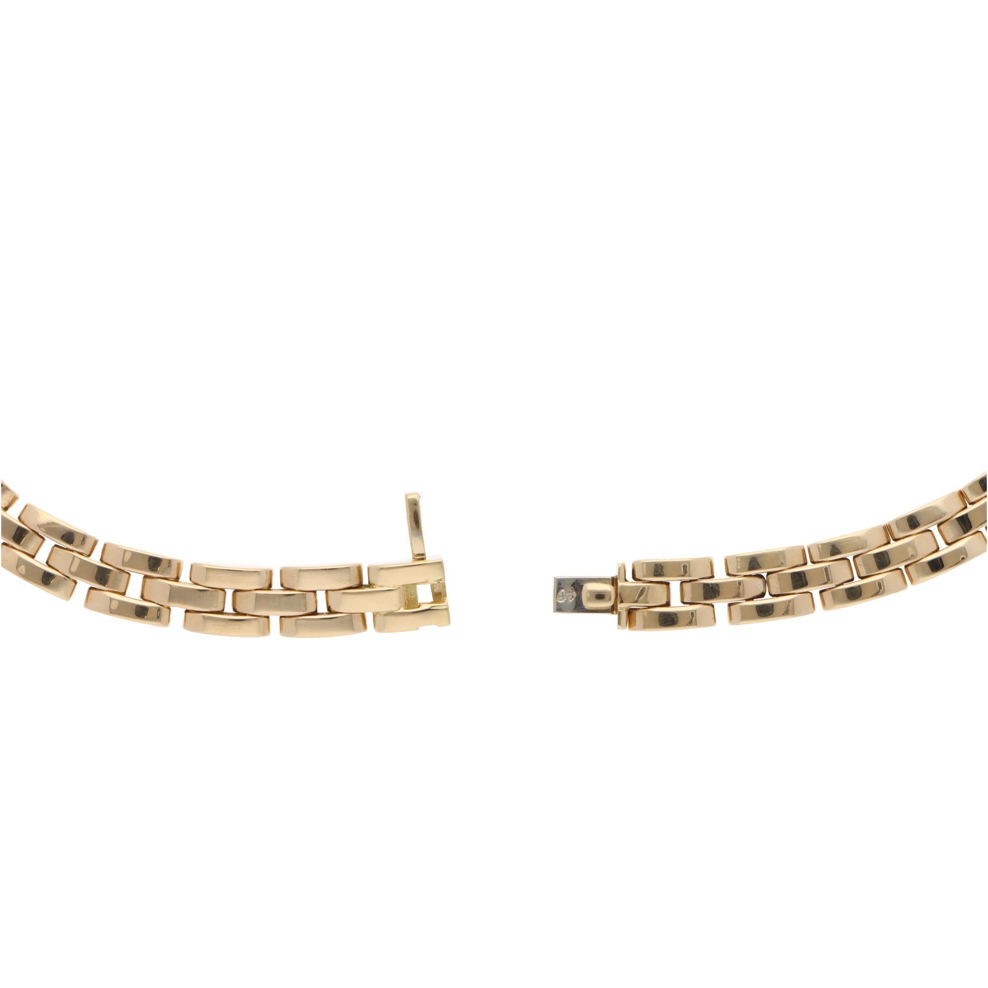 Brilliant Cut Vintage Cartier Etrier Diamond Necklace in Yellow Gold