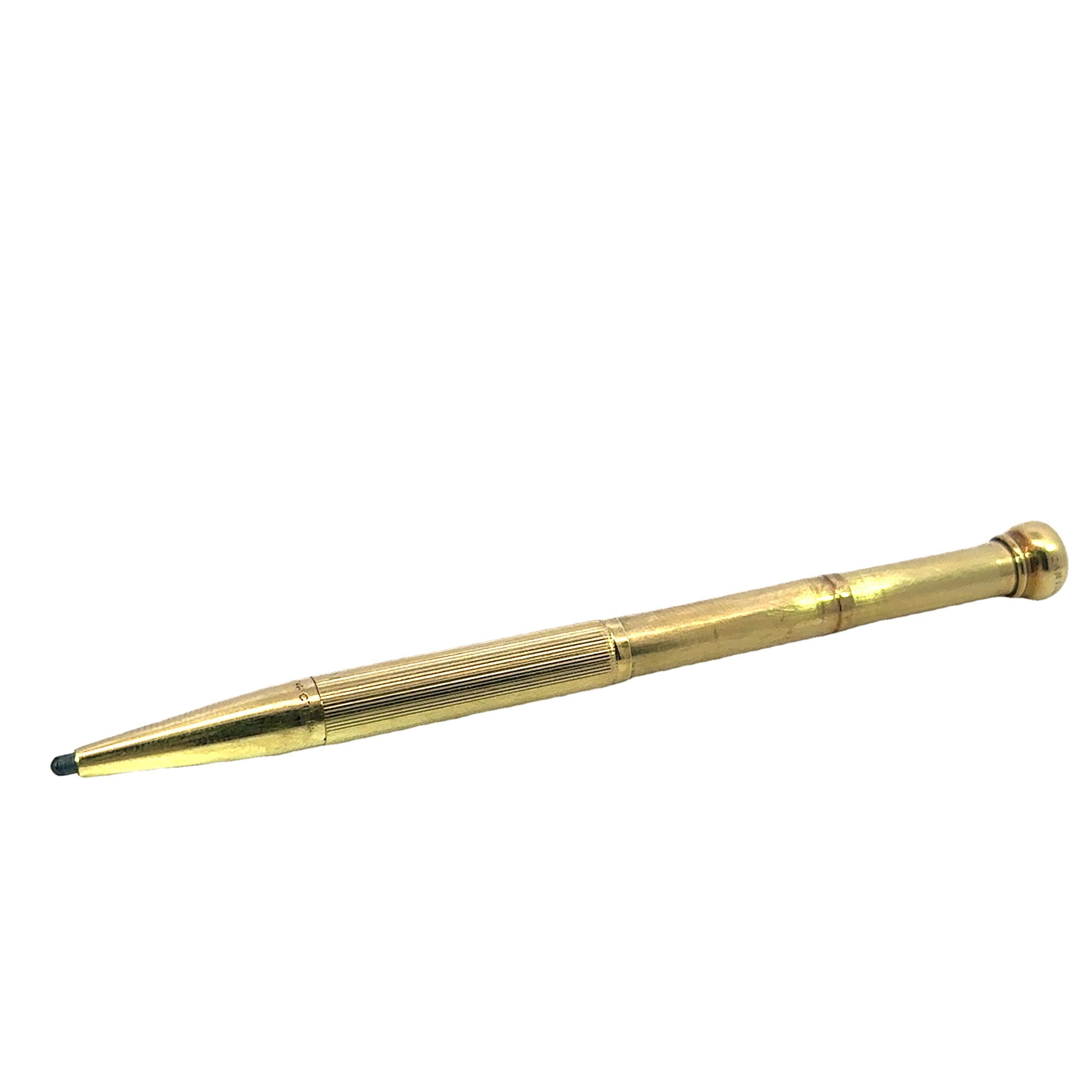 Vintage Cartier Pencil Pendant in 14K Yellow Gold Extendable and Working 5