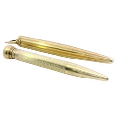 Vintage Cartier Pencil Pendant in 14K Yellow Gold Extendable and Working