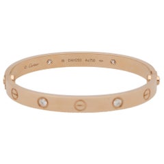 Vintage Cartier Four Diamond Love Bangle in Rose Gold