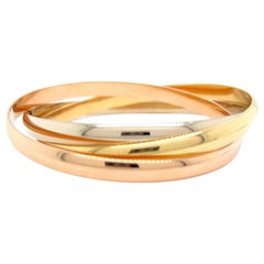 Vintage Cartier French 18 Karat Gold Trinity Bangle Bracelet