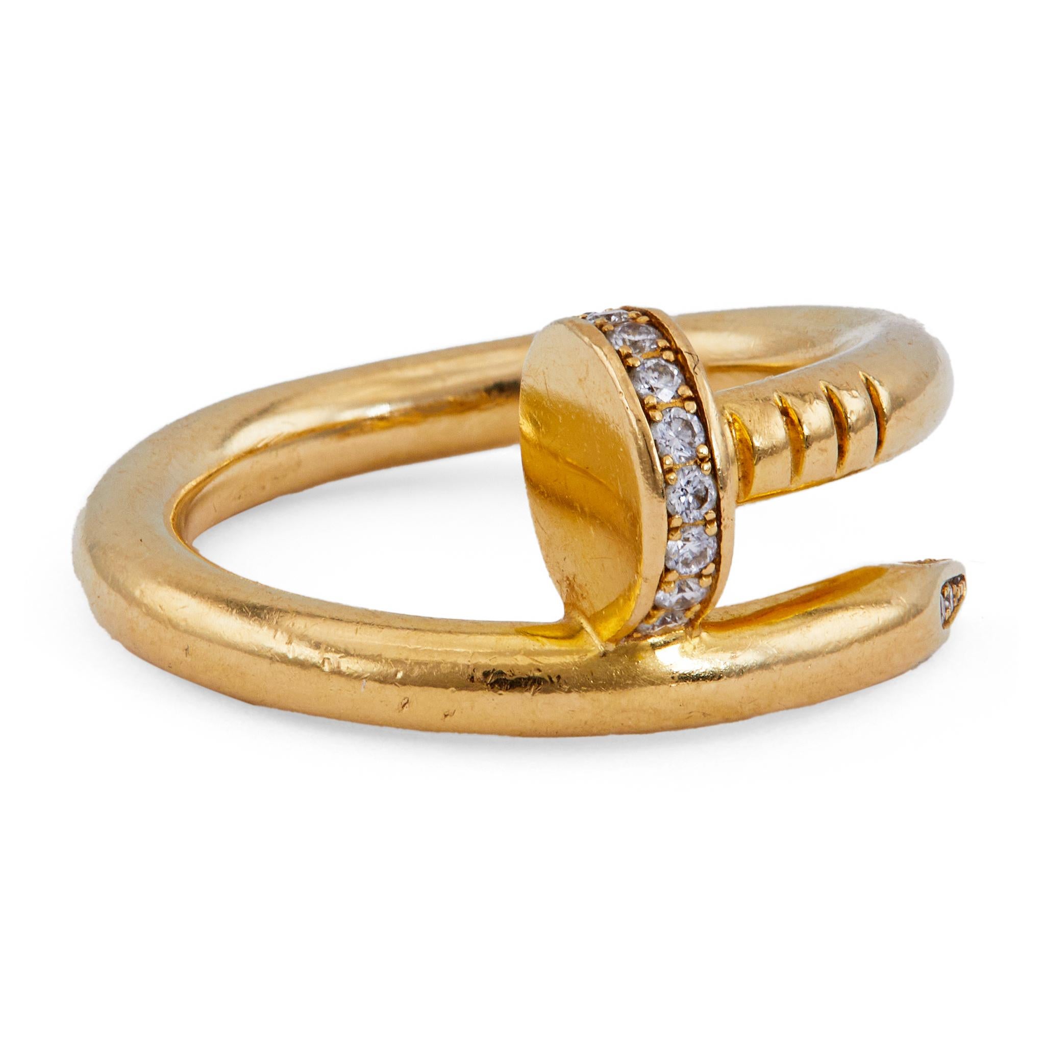 Französischer Juste Un Clou-Diamantring aus 18 Karat Gelbgold von Cartier für Damen oder Herren