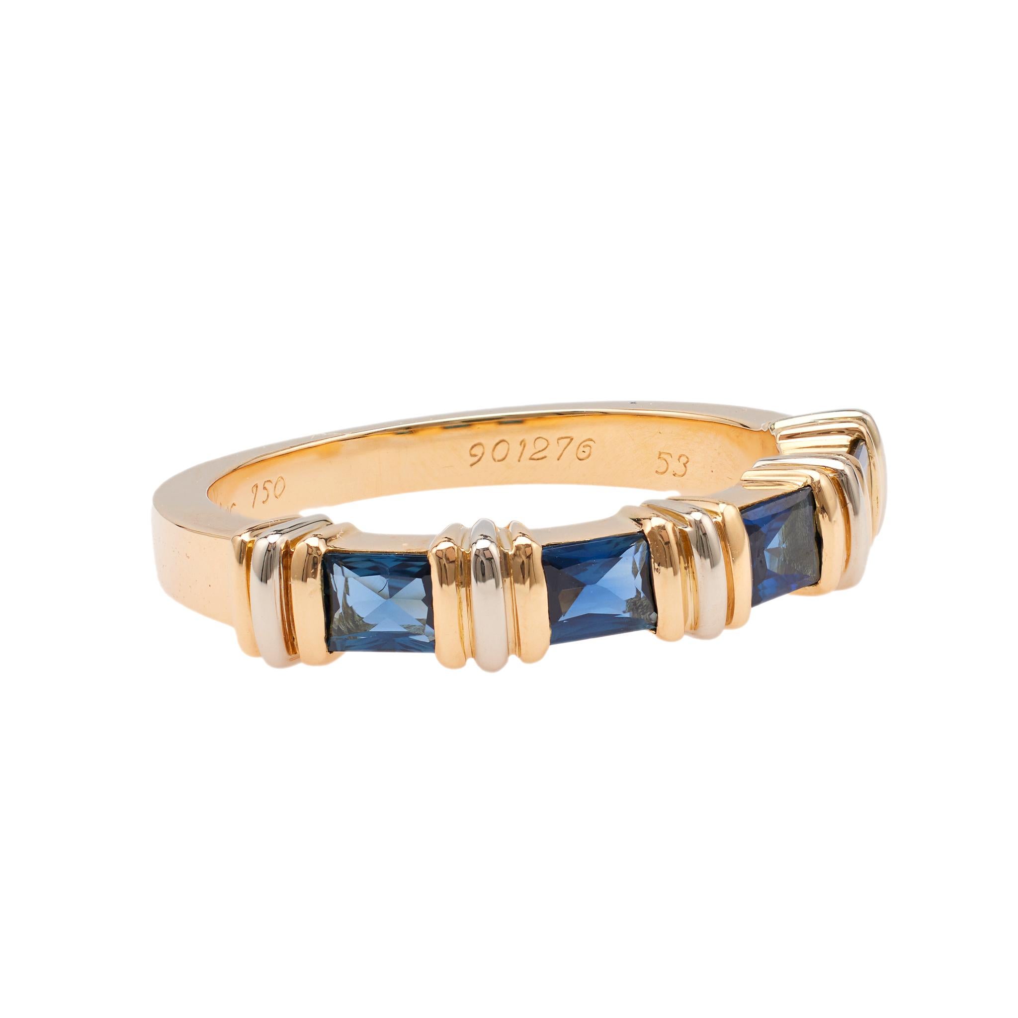 Vintage Cartier Französisch Saphir 18k Gelb- und Weißgold Contessa Band für Damen oder Herren