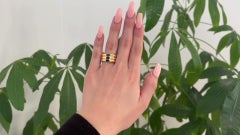 Vintage Cartier French Sapphire 18k Yellow Gold Triple Stack Ellipse Ring