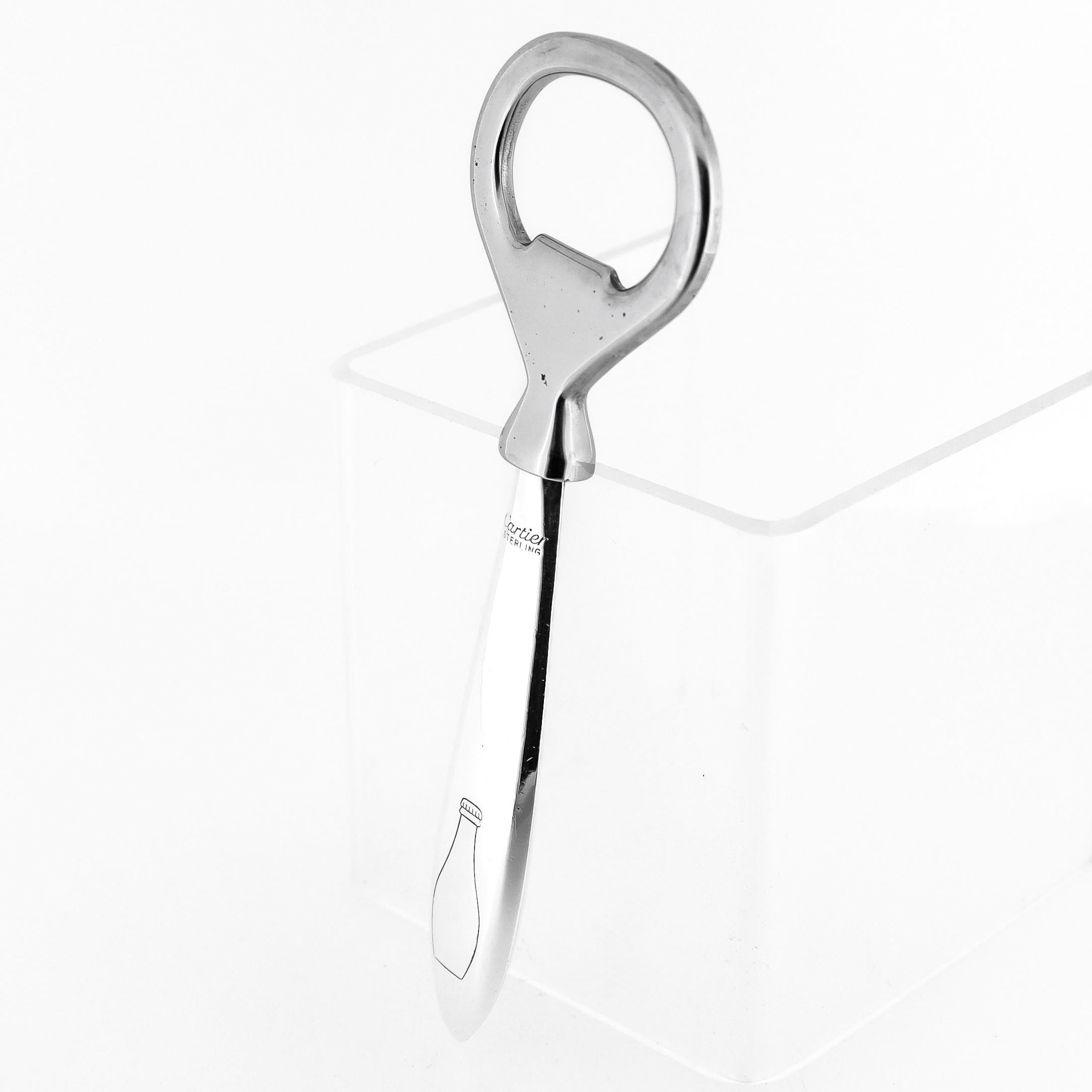 Vintage Cartier French Sterling Silver Bottle Opener 8