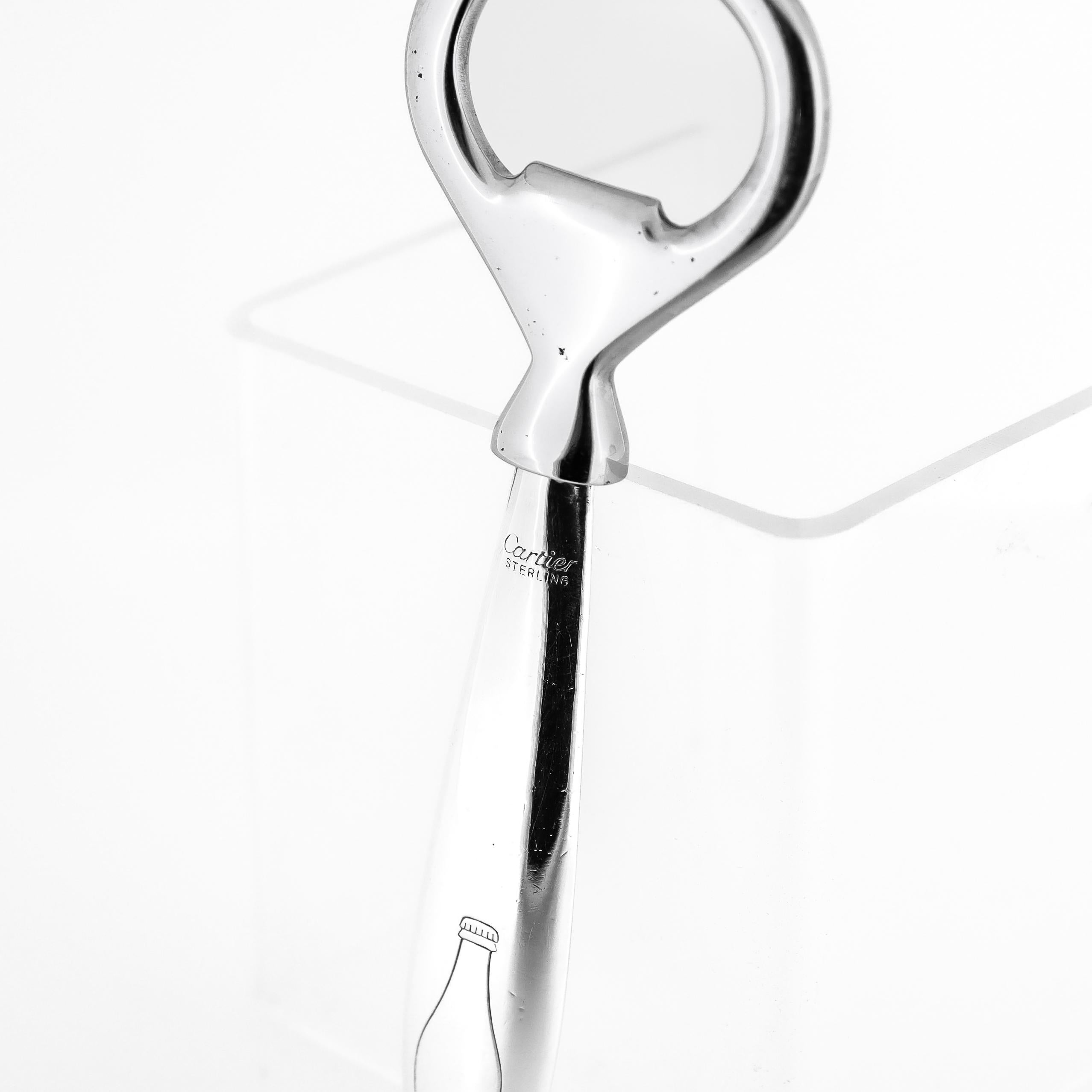 Vintage Cartier French Sterling Silver Bottle Opener 9