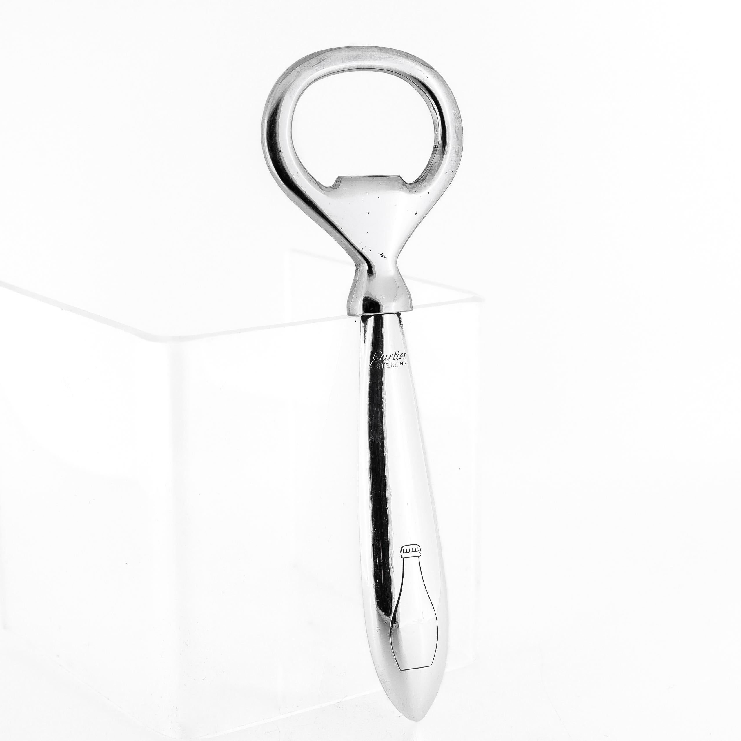 Modern Vintage Cartier French Sterling Silver Bottle Opener