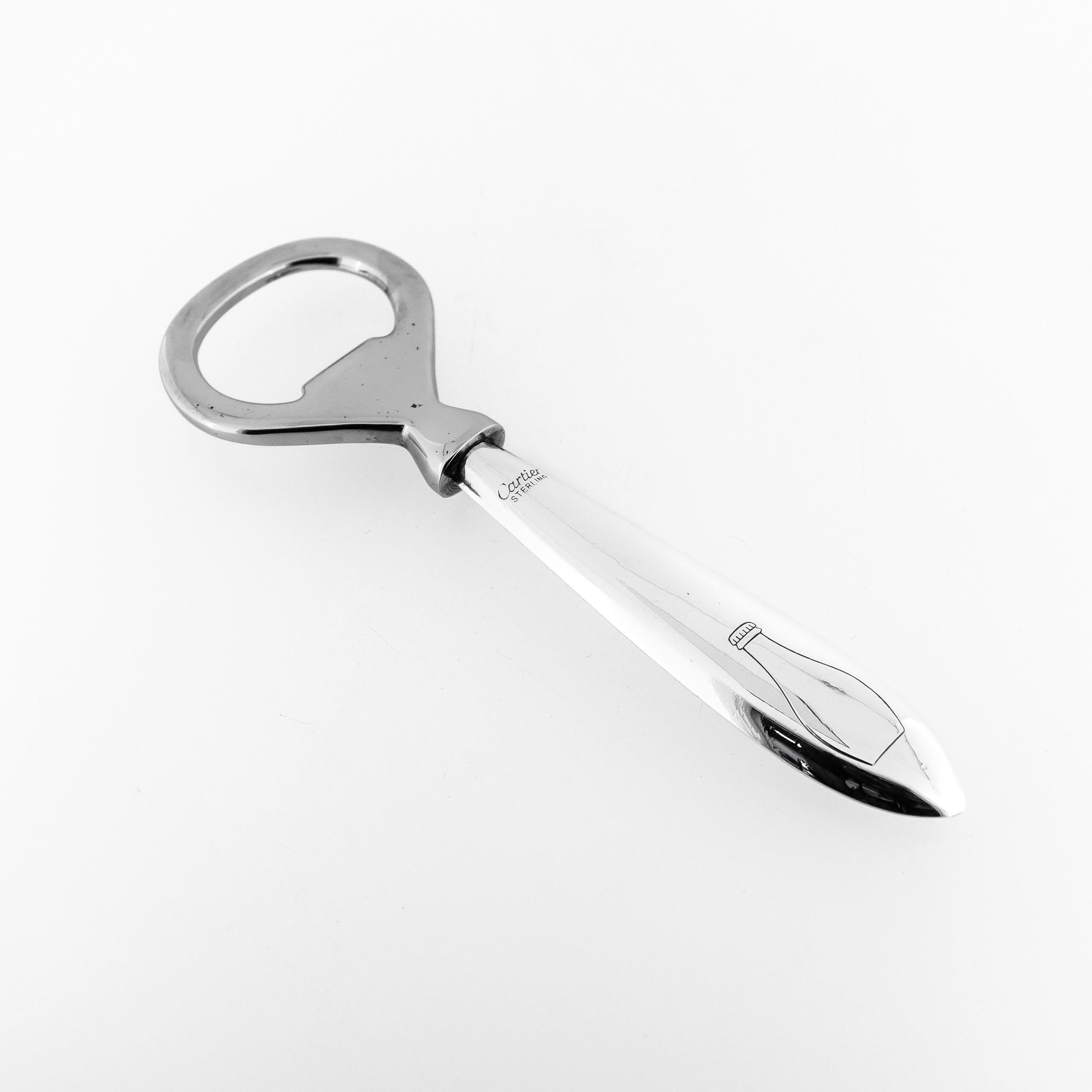 Women's or Men's Vintage Cartier French Sterling Silver Bottle Opener
