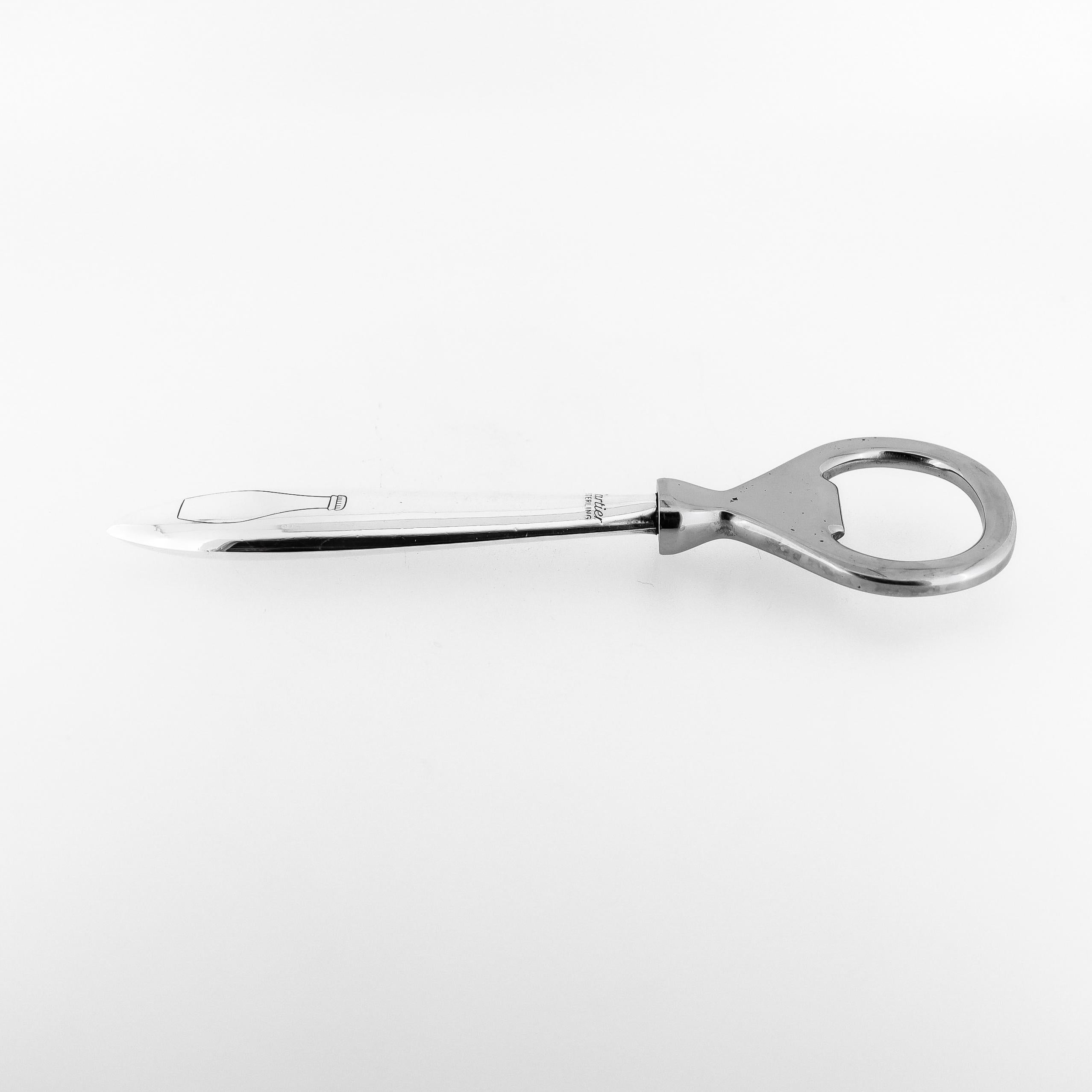 Vintage Cartier French Sterling Silver Bottle Opener 4