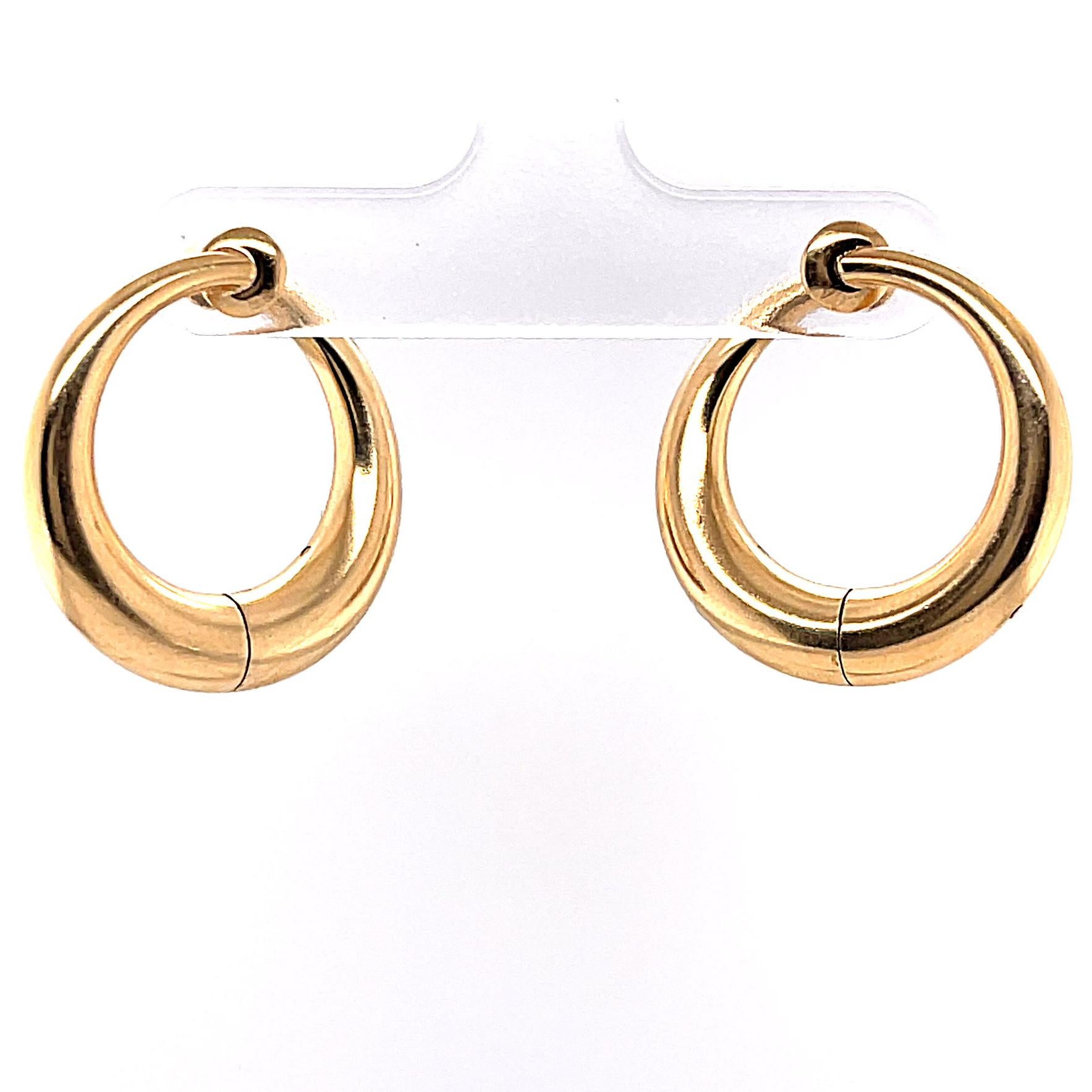 Vintage Cartier Front Facing Hoop Earrings In Excellent Condition In Beverly Hills, CA