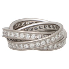 Cartier Bague Trinity vintage en or blanc 18 carats avec tout un diamant