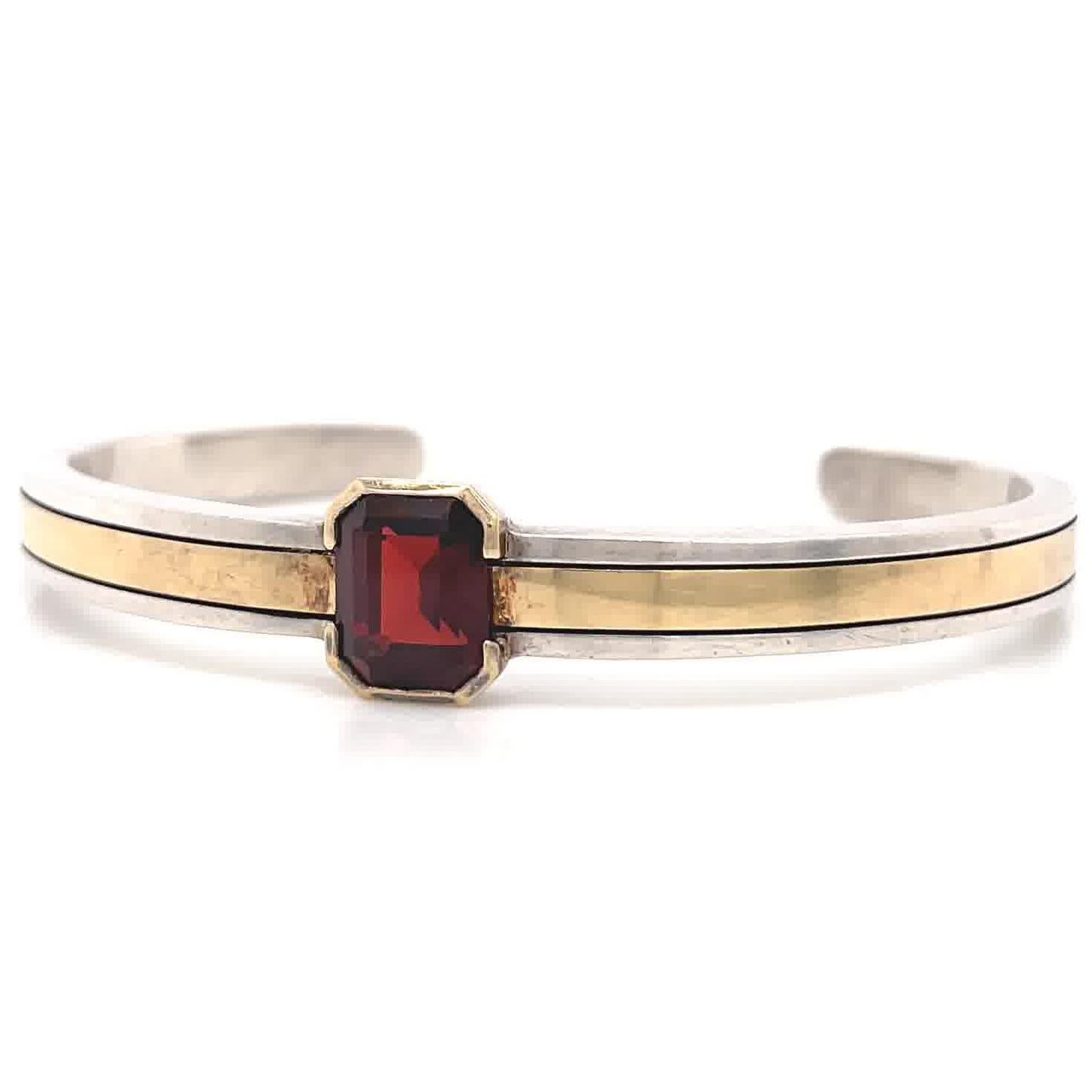 silver and gold bangle
