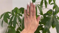 Vintage Cartier Gemstone 18k Yellow Gold Ellipse Deux Tetes Croisees Bypass Ring