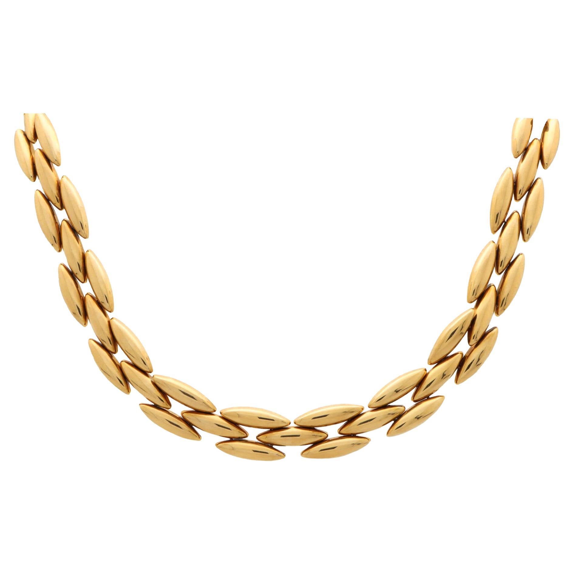 Vintage Cartier 'Gentiane' Oval Link Necklace in 18k Yellow Gold