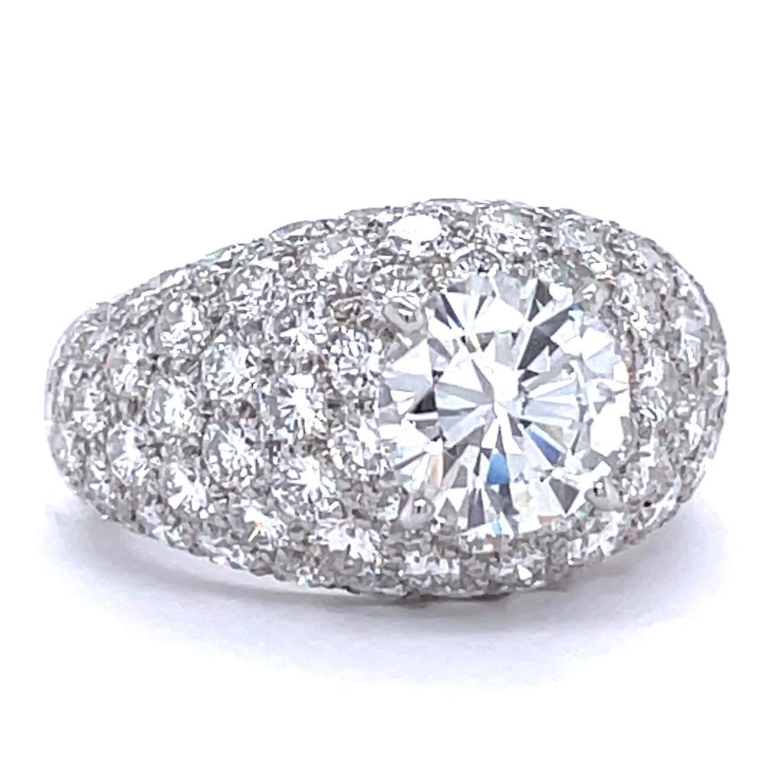 Vintage Cartier GIA 1.81 Carat Diamond Platinum Ring In Excellent Condition In Beverly Hills, CA