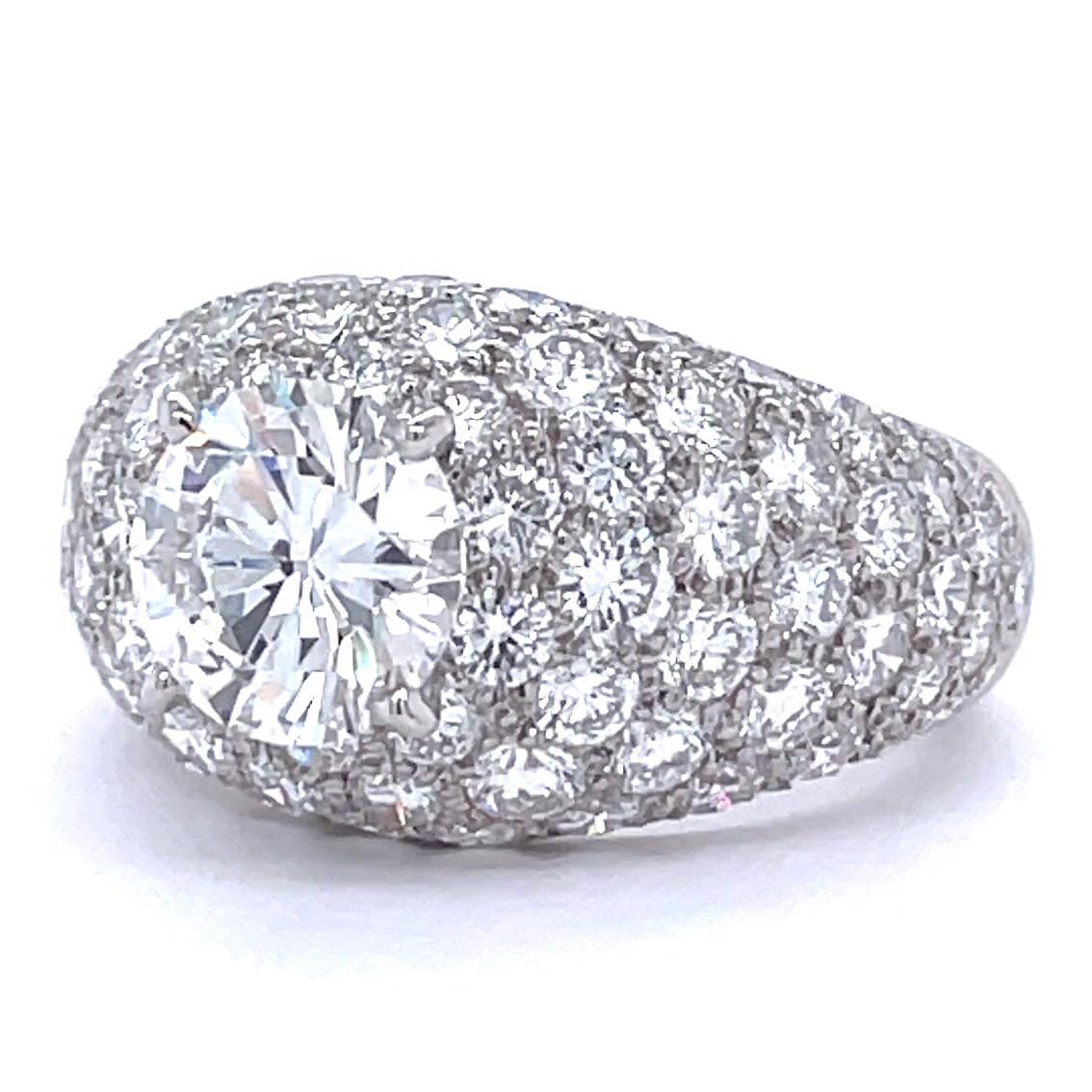 Women's or Men's Vintage Cartier GIA 1.81 Carat Diamond Platinum Ring