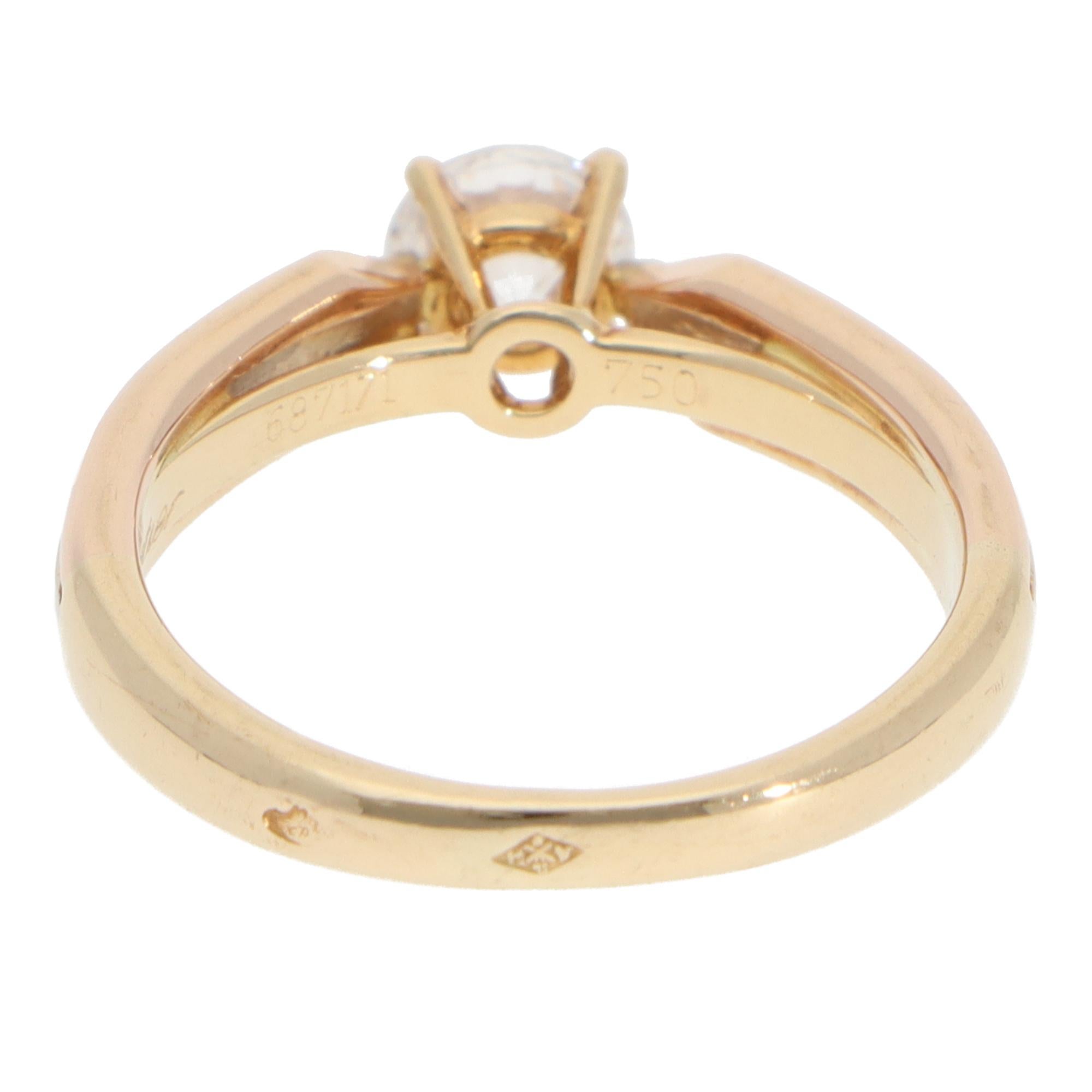 Vintage Cartier GIA Certified 0.55ct Diamond Trinity Ring 1