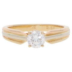 Vintage Cartier Trinity-Ring, GIA-zertifizierter 0,55 Karat Diamant