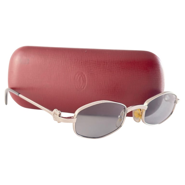 Vintage Cartier Ginger 45mm Platine Plated Sunglasses France  display picture 3