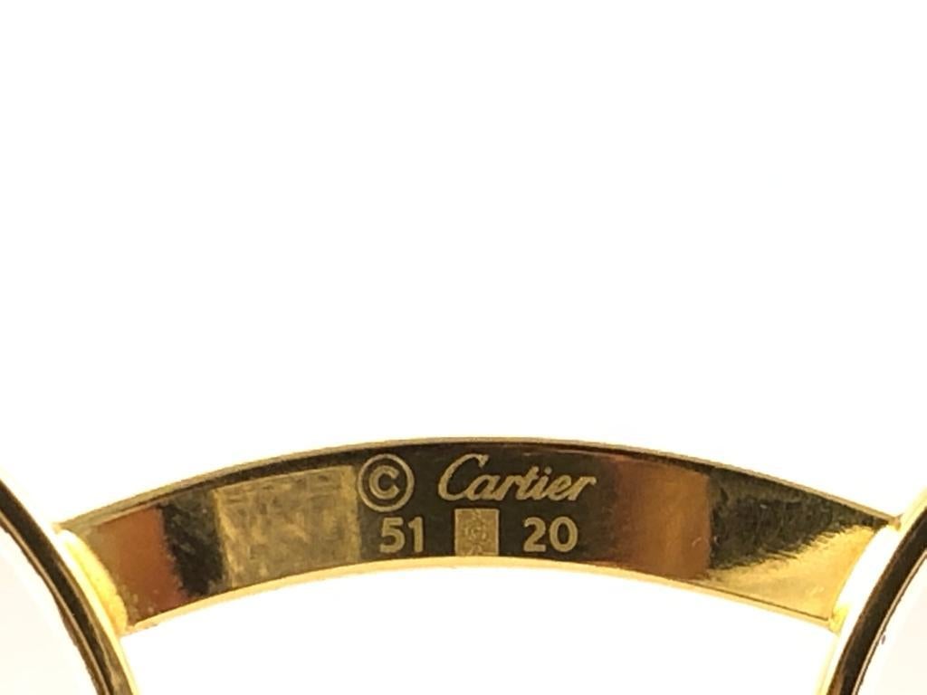 Lunettes de soleil vintage Cartier Giverny Gold and Wood Large 51/20 Gradient Brown Lens en vente 6