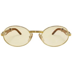 Vintage Cartier Giverny Palisander 18K Gold & Rosenholz Gläser 51 20