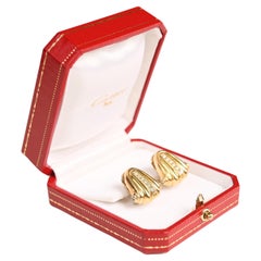 Vintage Cartier Gold and Diamond Earrings (Approx. 0.20-Carats), 18K Yellow Gold
