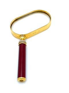 Vintage Cartier Gold and Enamel Reading Loupe