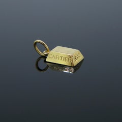 Vintage Cartier Gold Bar Ingot Yellow Gold Pendant